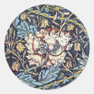 Honeysuckle Flower William Morris Classic Round Sticker