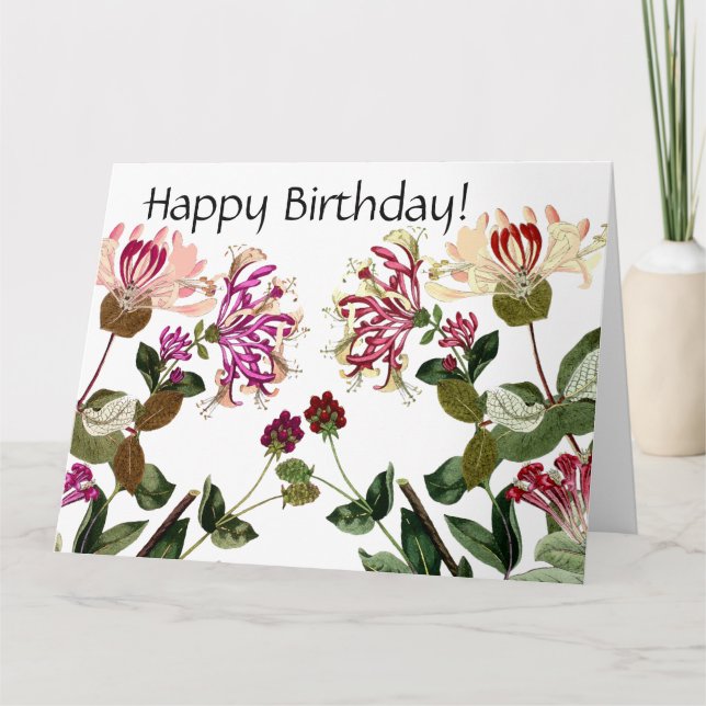 Honeysuckle Flowers Floral Birthday Big Card (Front)