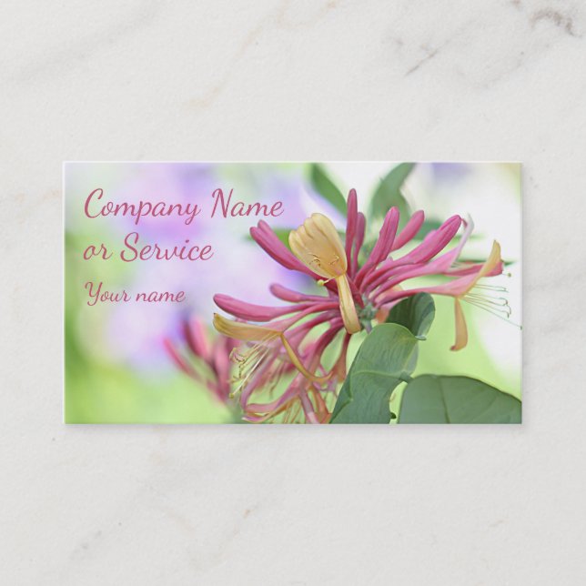 Honeysuckle flowers photo business card (Front)