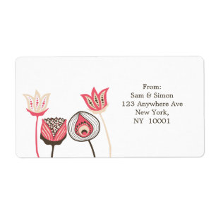 Honeysuckle Funky Flowers Return Address Label