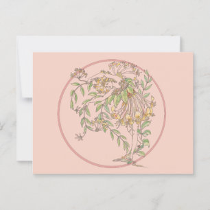 Honeysuckle Garden Fairy - June Birth Flower Postcard