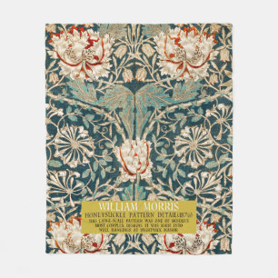 Honeysuckle Pattern - Design of William Morris Fleece Blanket