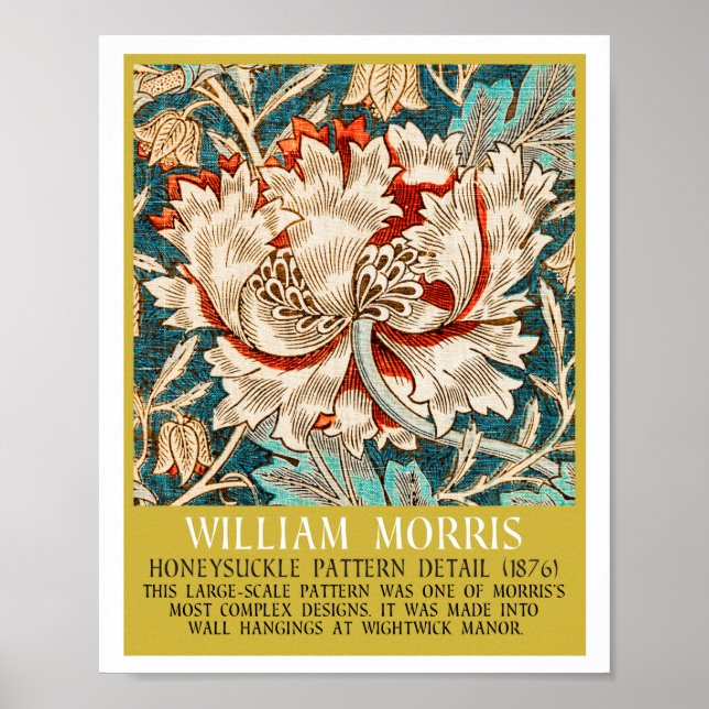 Honeysuckle Pattern - Design of William Morris Poster (Front)