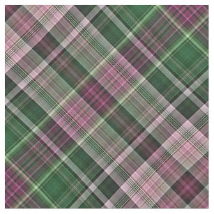 Light Blue, Pink and White Plaid Fabric