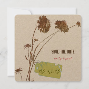 Honeysuckle Pink Flower Botanical Save the Date