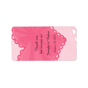 Honeysuckle Pink Fun Heart Lip Balm Label