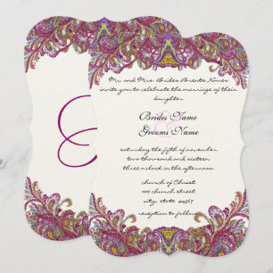 Honeysuckle Pink Wedding Invitation