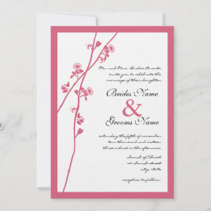 HoneySuckle Pink Wild Flowers Wedding Invites