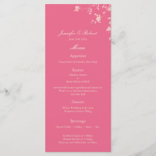Honeysuckle Silver Peony Wedding Menu Card