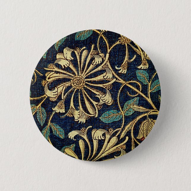 Honeysuckle Vintage Floral Button (Front)