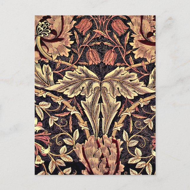 Honeysuckle, vintage floral design, postcard (Front)