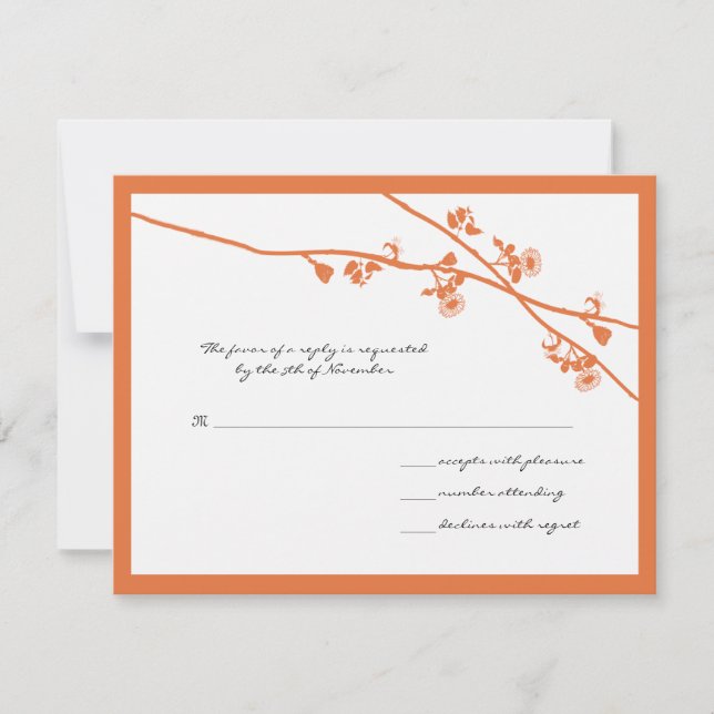 Honeysuckle Wild Flower Branches Wedding RSVP (Front)
