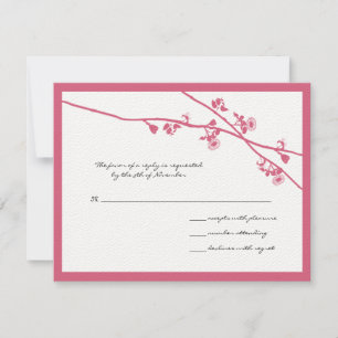 Honeysuckle Wild Flower Branches Wedding RSVP Card