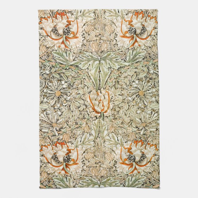 Honeysuckle, William Morris Tea Towel (Vertical)