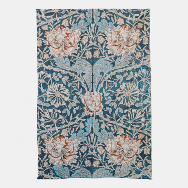 Honeysuckle, William Morris Tea Towel (Vertical)
