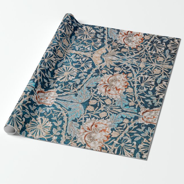 Honeysuckle, William Morris Wrapping Paper (Unrolled)