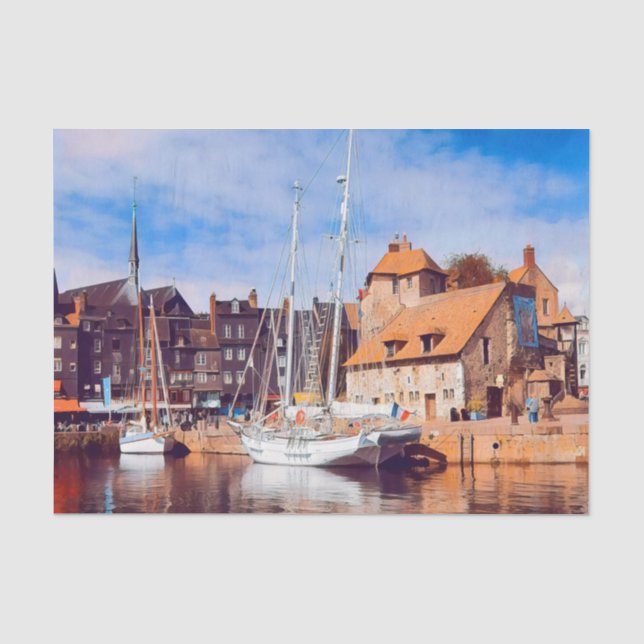 HONFLEUR - docking - old pier - panorama Tissue Paper (Front)
