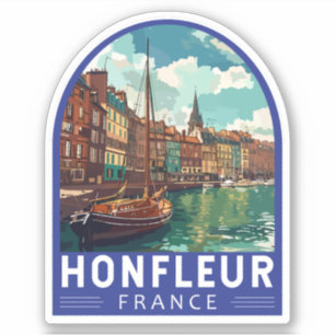 Honfleur France Travel Art Vintage