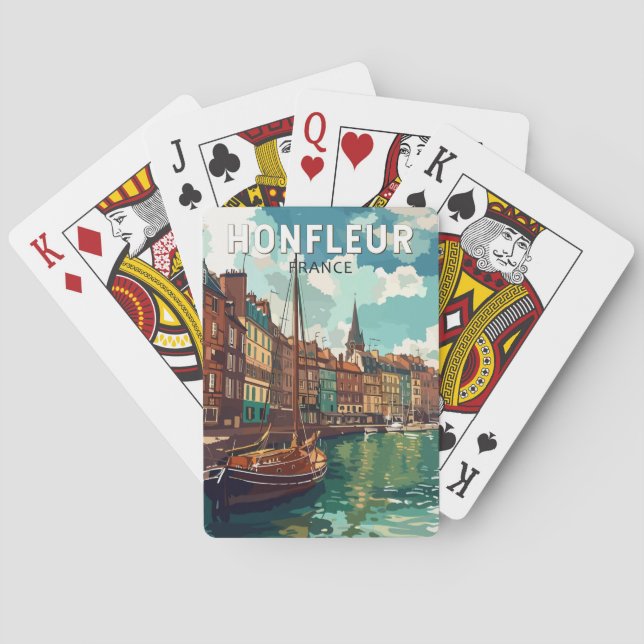 Honfleur France Travel Art Vintage Playing Cards (Back)