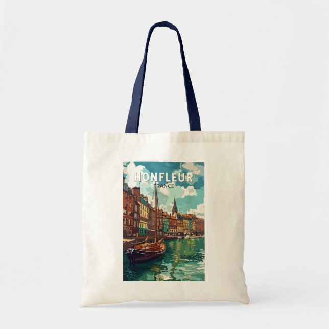 Honfleur France Travel Art Vintage Tote Bag (Front)