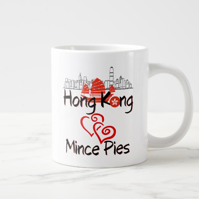 Hong Knog Loves Mince Pies (Speciality Mug) Large Coffee Mug (Right)