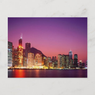 Hong Kong at  Night Postcard
