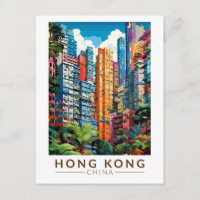 Hong Kong China Apartments Travel Art Vintage