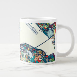 Hong Kong, China Map Large Coffee Mug