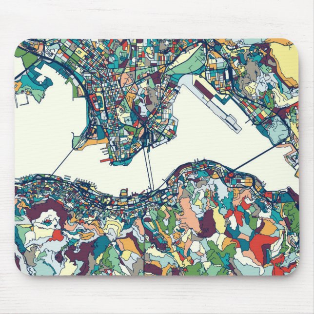 Hong Kong, China Map Mouse Mat (Front)