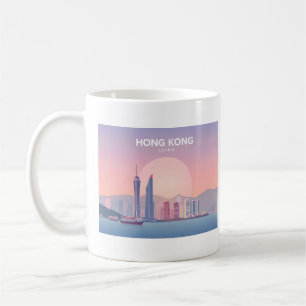 Hong Kong China Pastel Travel Design Coffee Mug