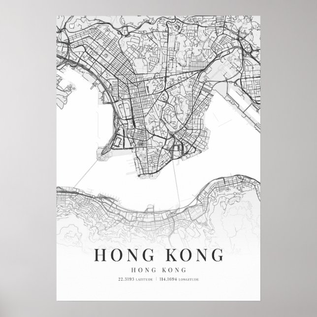 Hong Kong City Map Poster (Front)