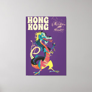 Hong Kong Dragon vintage travel poster Canvas Print