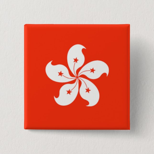 Hong Kong Flag 15 Cm Square Badge (Front)