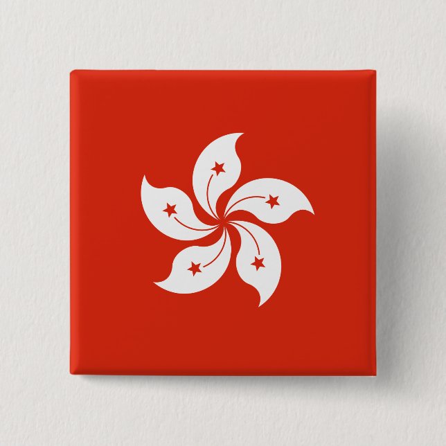 Hong Kong Flag 15 Cm Square Badge (Front)