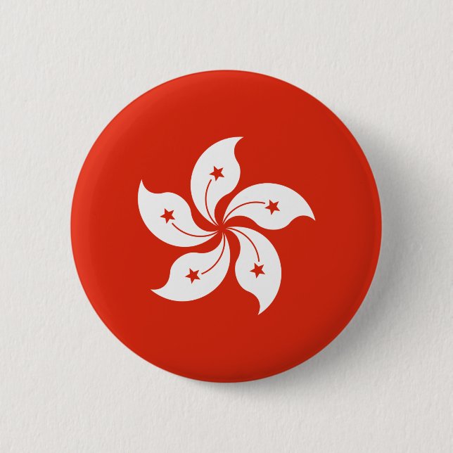 Hong Kong Flag 6 Cm Round Badge (Front)