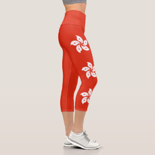 Hong Kong Flag Capri Leggings