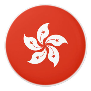 Hong Kong Flag Ceramic Knob