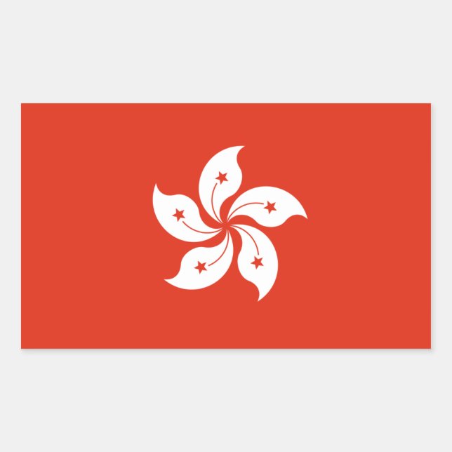 Hong Kong Flag. China/Chinese Rectangular Sticker (Front)