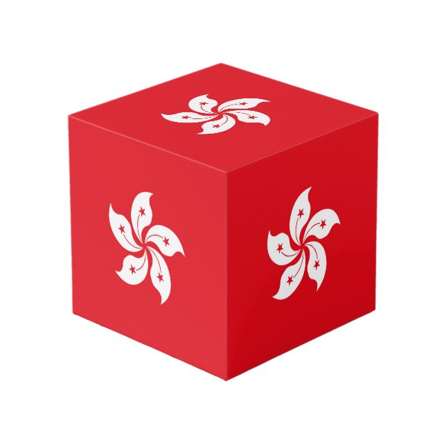 Hong Kong flag Cube (Front Angled)
