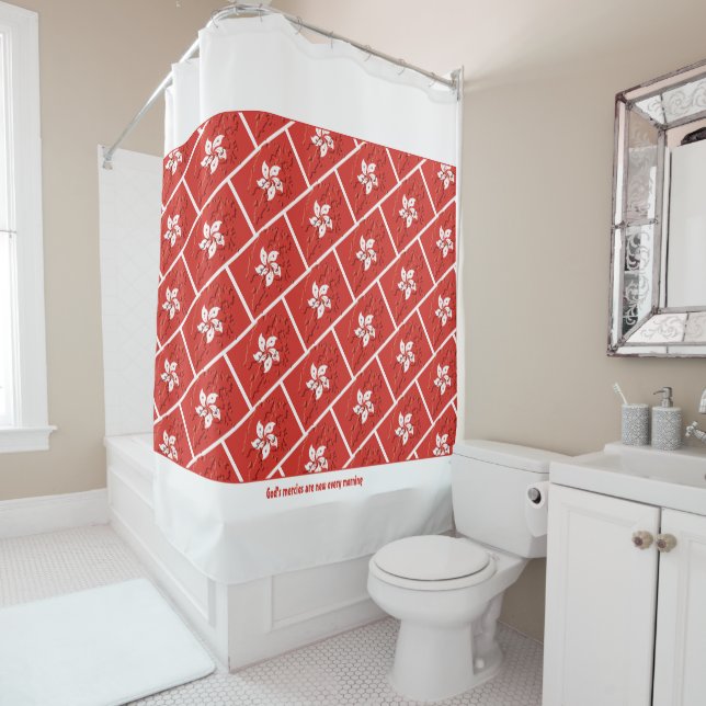 HONG KONG FLAG Customised Scripture Patriotic Shower Curtain (In Situ)