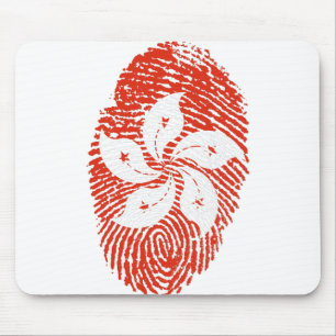 Hong Kong Flag Fingerprint Country Pride Mouse Mat
