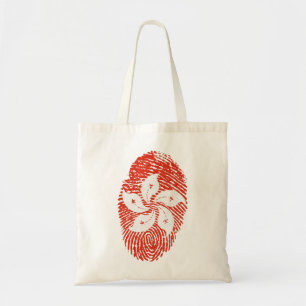 Hong Kong Flag Fingerprint Country Pride Tote Bag