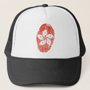 Hong Kong Flag Fingerprint Country Pride Trucker Hat
