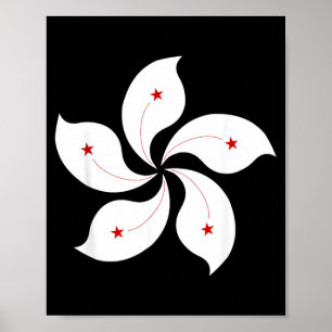 Hong Kong Flag Five Petal Orchid Flower Graphic Poster