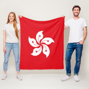 Hong Kong flag Fleece Blanket