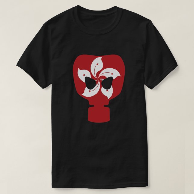 Hong Kong Flag Gas Mask T-Shirt (Design Front)