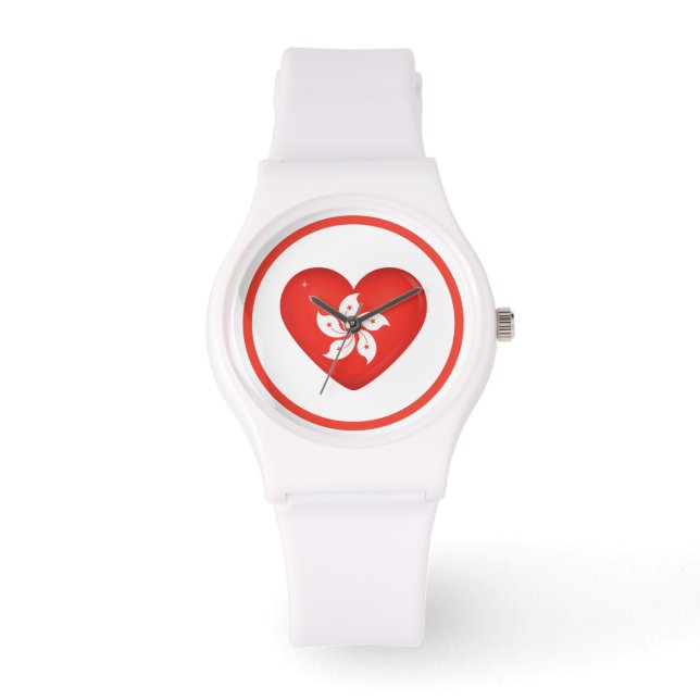 Hong Kong Flag Heart Watch (Front)