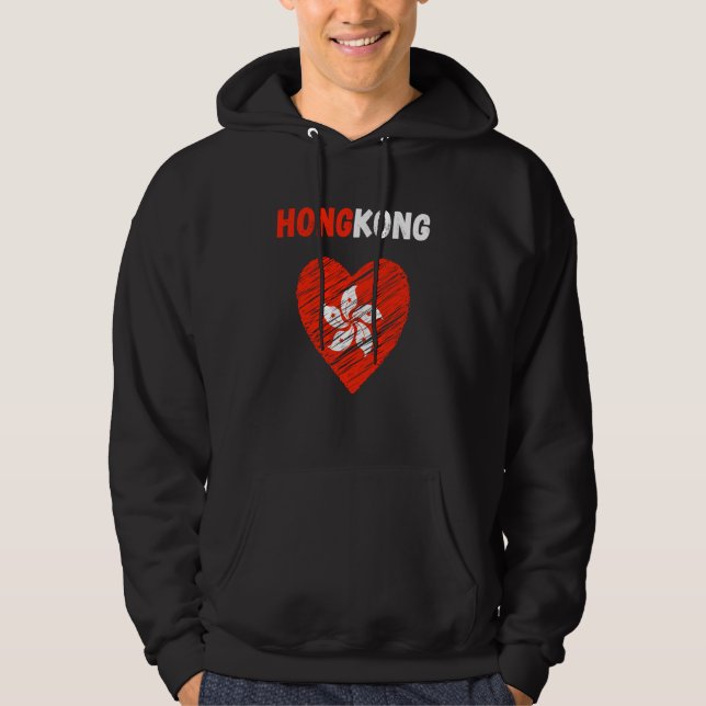 Hong Kong Flag Holiday Hong Kong Heart Hongkonger  Hoodie (Front)