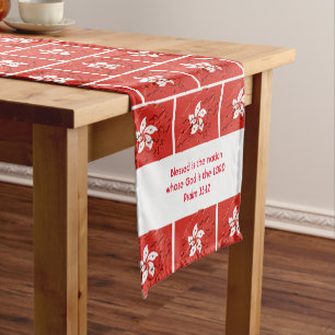 HONG KONG Flag Map Customised Scripture Short Table Runner