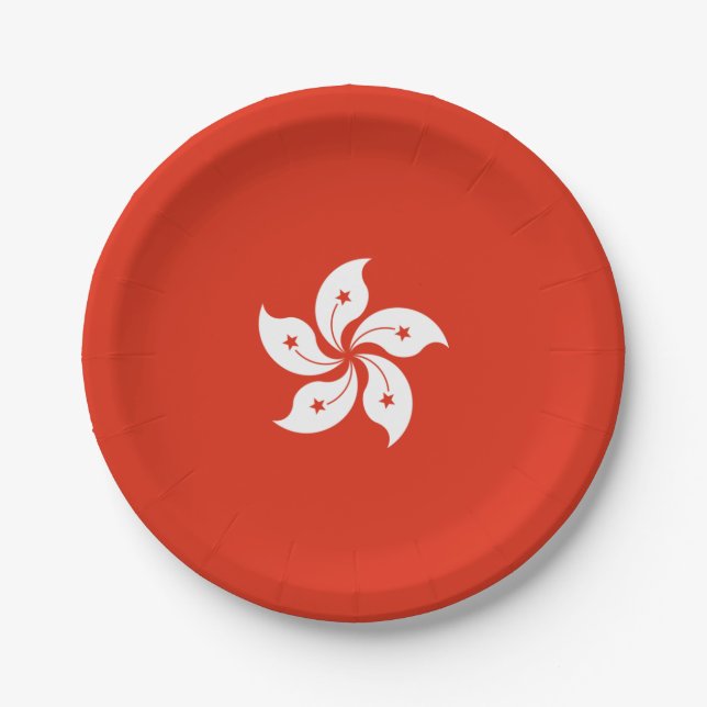Hong Kong Flag Paper Plate (Front)